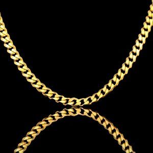 22" x 5mm 14K Gold Finish over 316L Stainless Steel Cuban Chain.